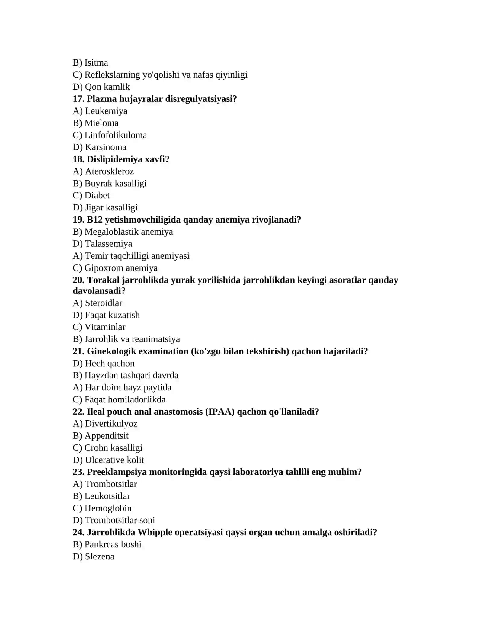 Tibbiyot sinov testlari 3