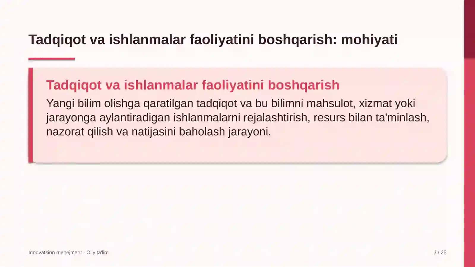 chegara qo'shinlarida tadqiqot va ishlanmalar faoliyatini boshqarish 7676 3