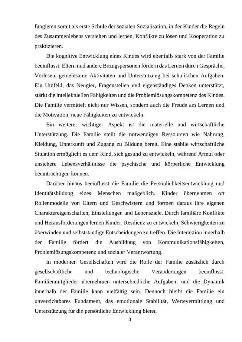 DIE ROLLE DER FAMILIE FÜR DIE ENTWICKLUNG DER PERSON 3