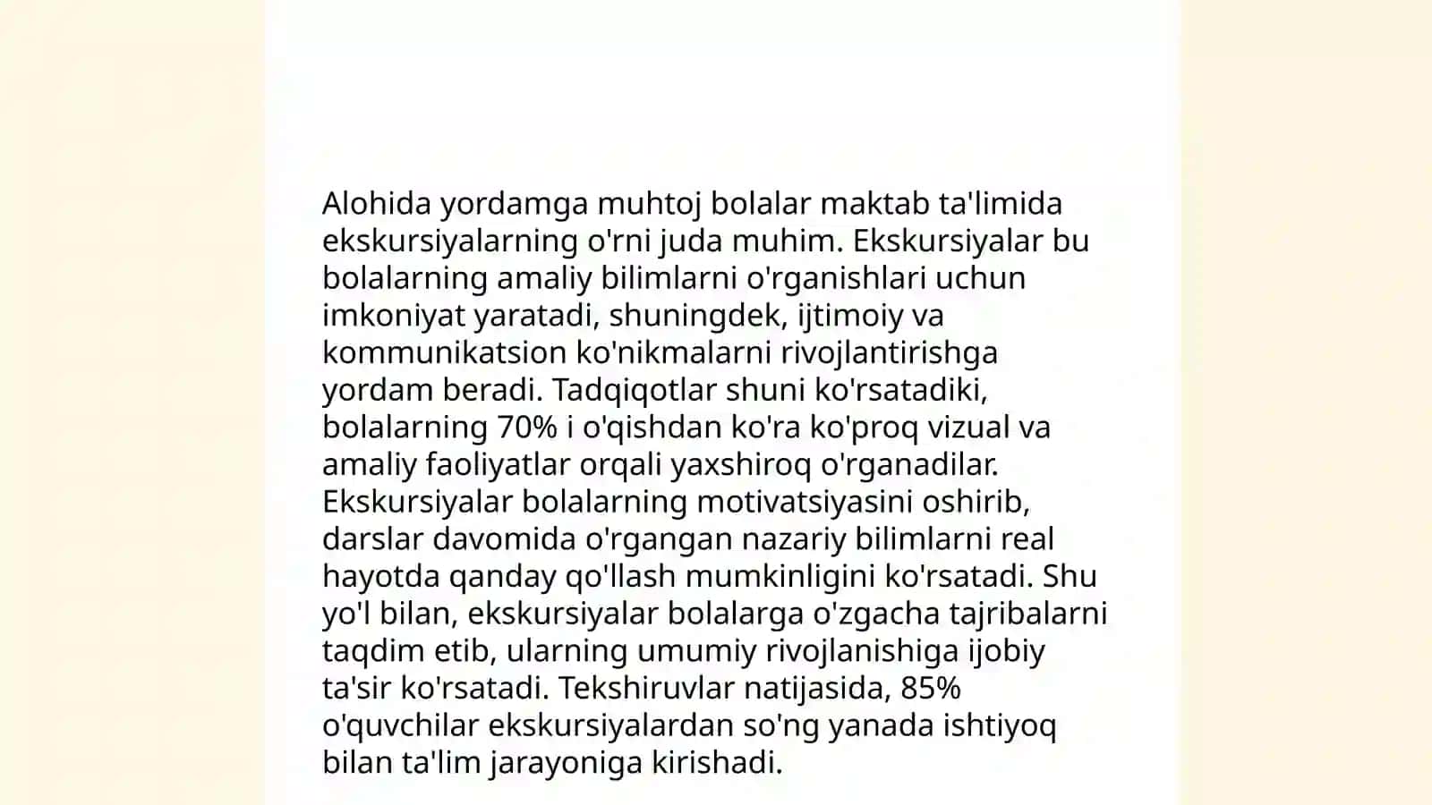Alohida yordamga muhtoj bolalar maktab ta'limida ekskursiyalarning tarixi 3