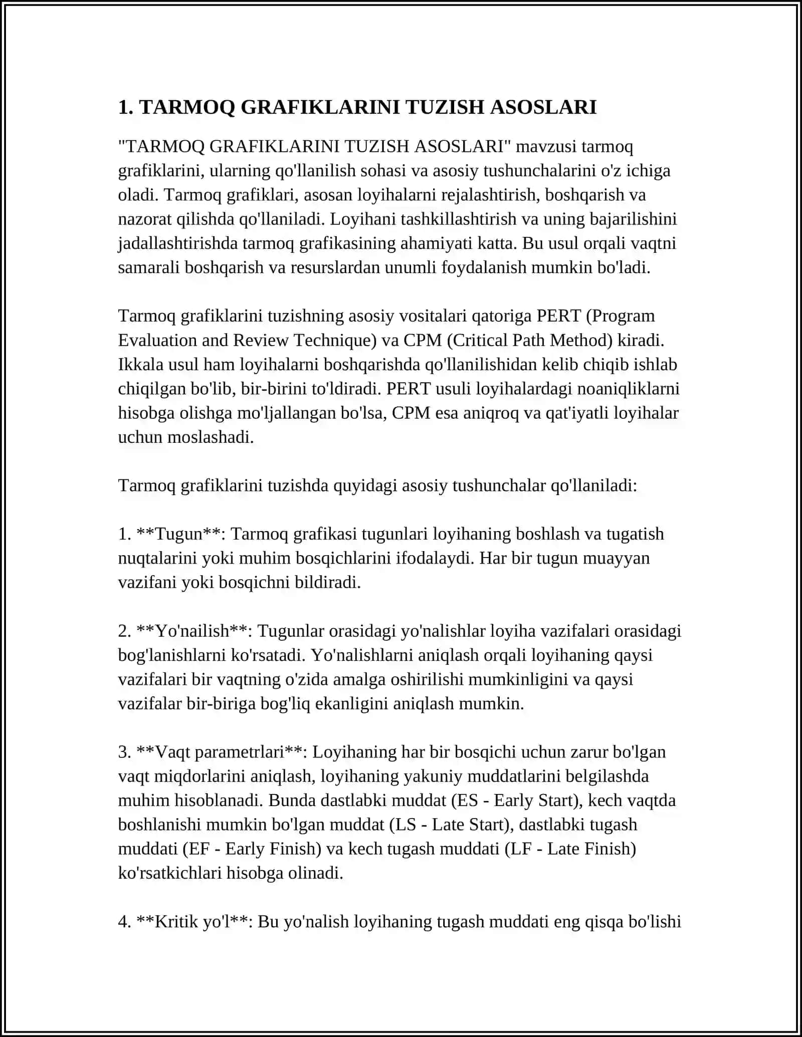 TARMOQ GRAFIGINI TUZISH QOIDALARI VA PARAMETRLARI 3
