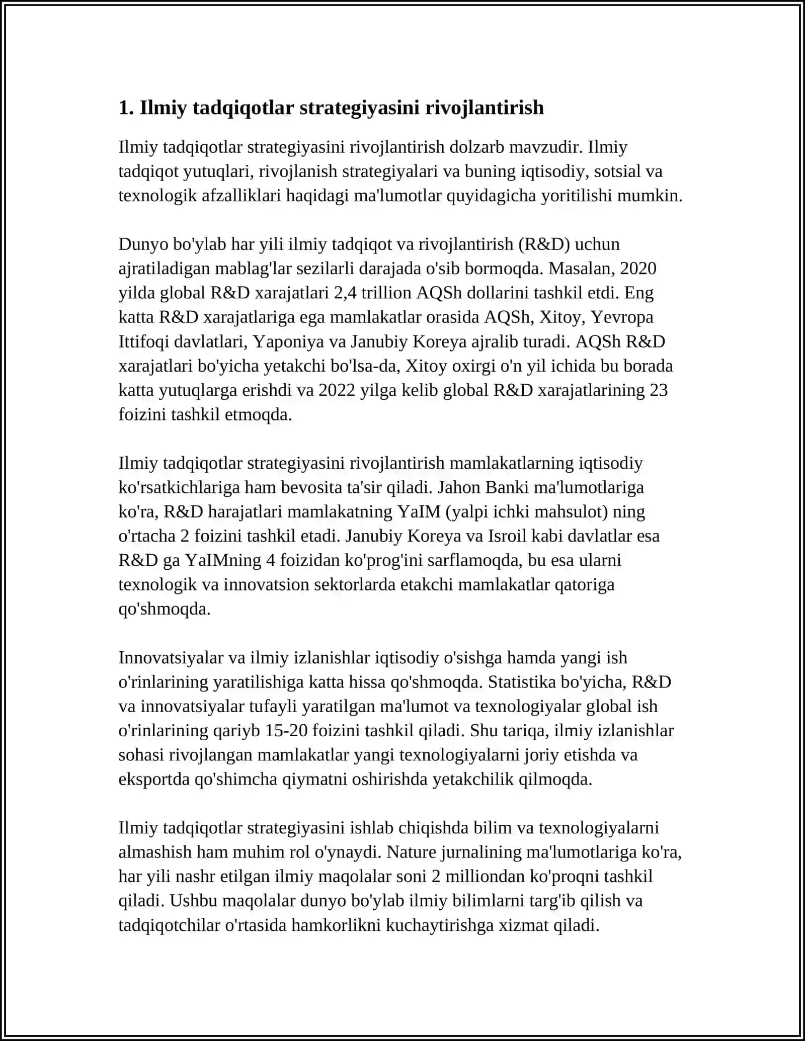 KORXONADA ILMIY TADQIQOT VA TAJRIBA KONSTRUKTORLIK ISHLARI BO‘YICHA FAOLIYAT KO‘RSATADIGAN BO‘LIM FAOLIYATINI TASHKIL ETISH VA RIVOJLANTIRISH 3