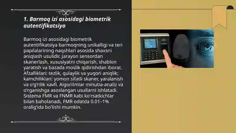 Barmoq izi asosidagi biometrik autentifikatsiya 3