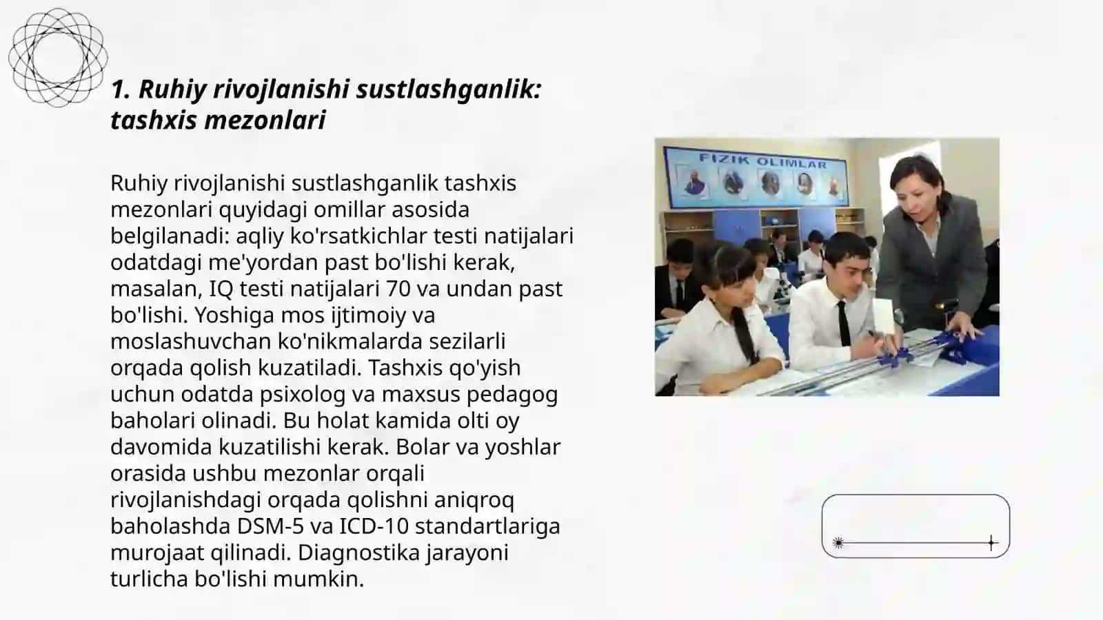 Ruhiy rivojlanishi sustlashganlikni sabablari pedagogik tasnifi 3