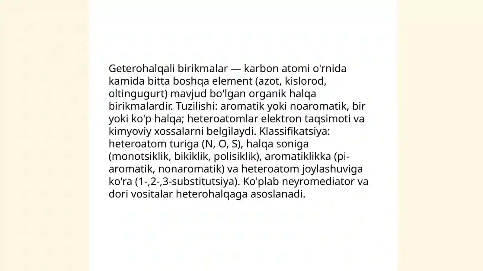 Geterohalqali birikmalar metabolitlar va dori vositalar sifatida. Geterohalqa saqlagan neyromediatorlar 3