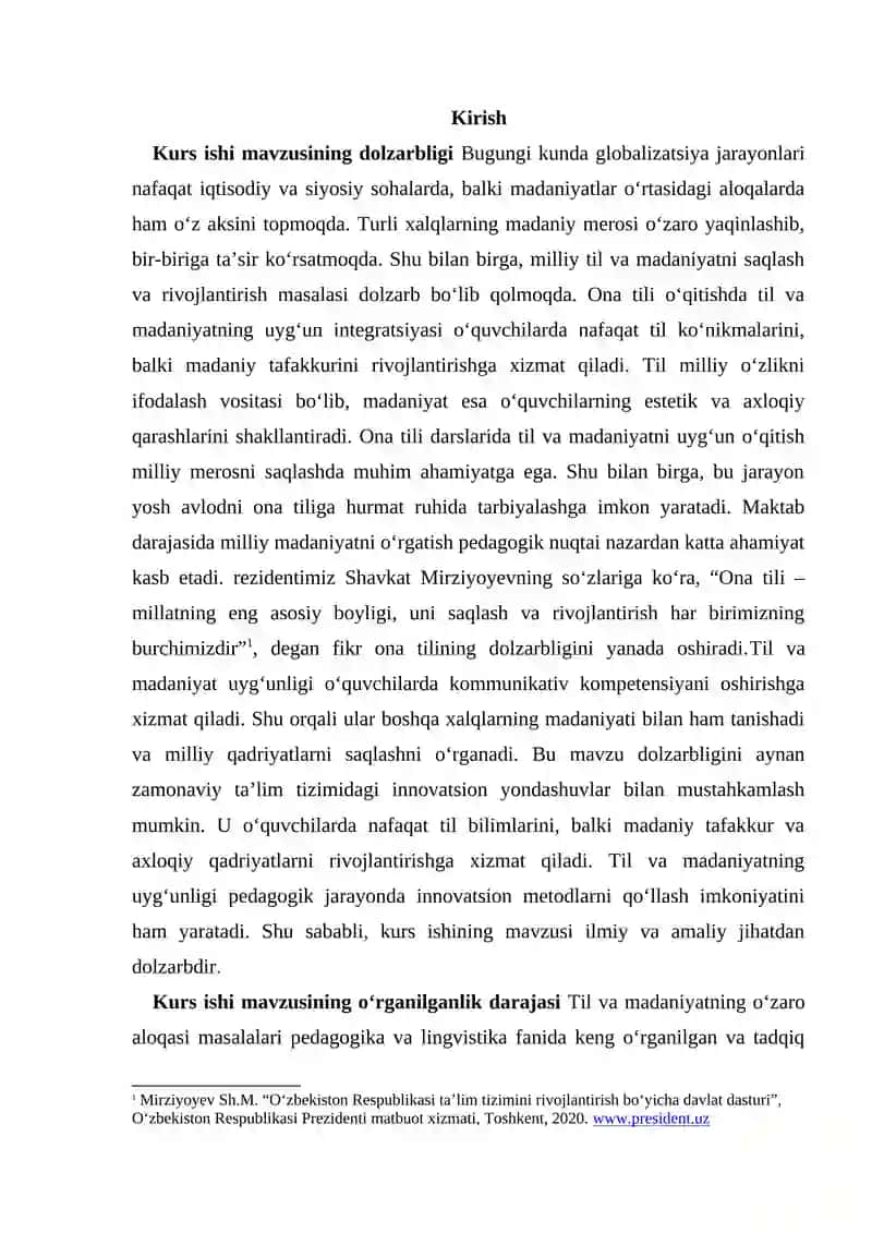 Ona tili ta'limida til va madaniyatning o'zaro aloqasi masalalari 3