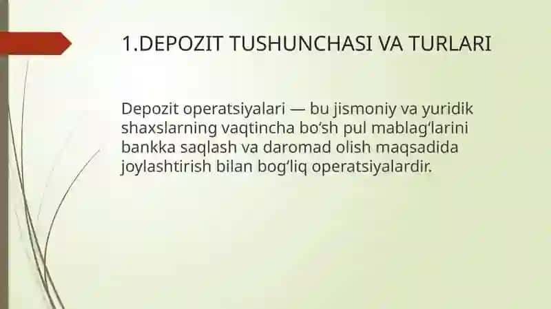 BANKLARDA DEPOZIT OPERATSIYALARI HISOBI VA RASMIYLASHTIRISH TARTIBI 3