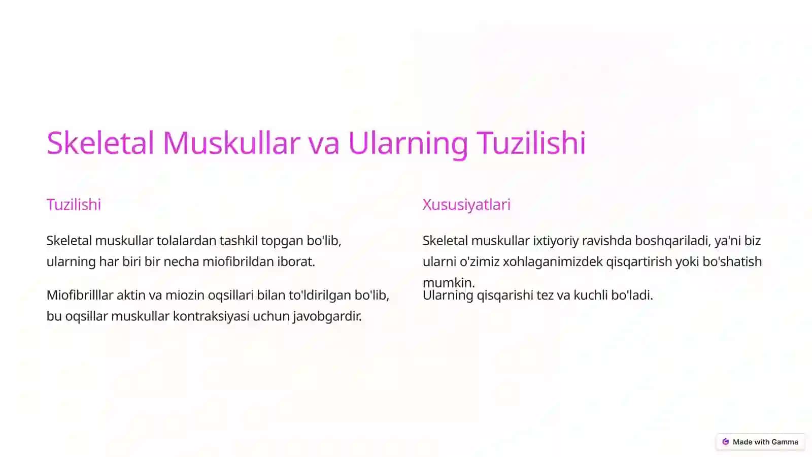 Muskullar Fiziologiyasi 3