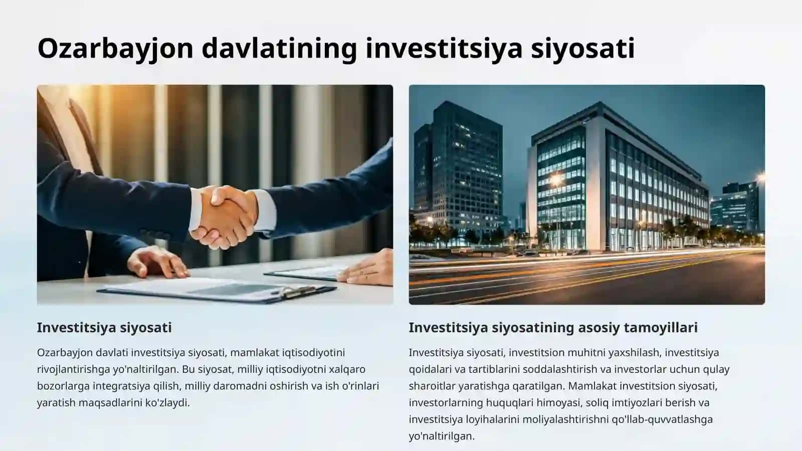 INVISTETSIYA FAOLIYATIFANIDAN TAYYORLAGAN TAQDIMOTI 3