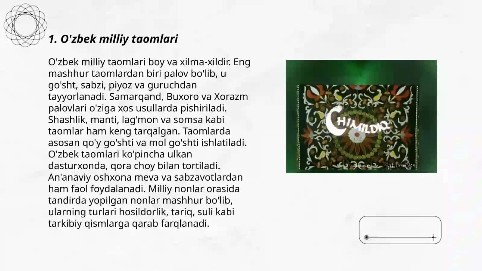 O'zbek milliy taomlari 3