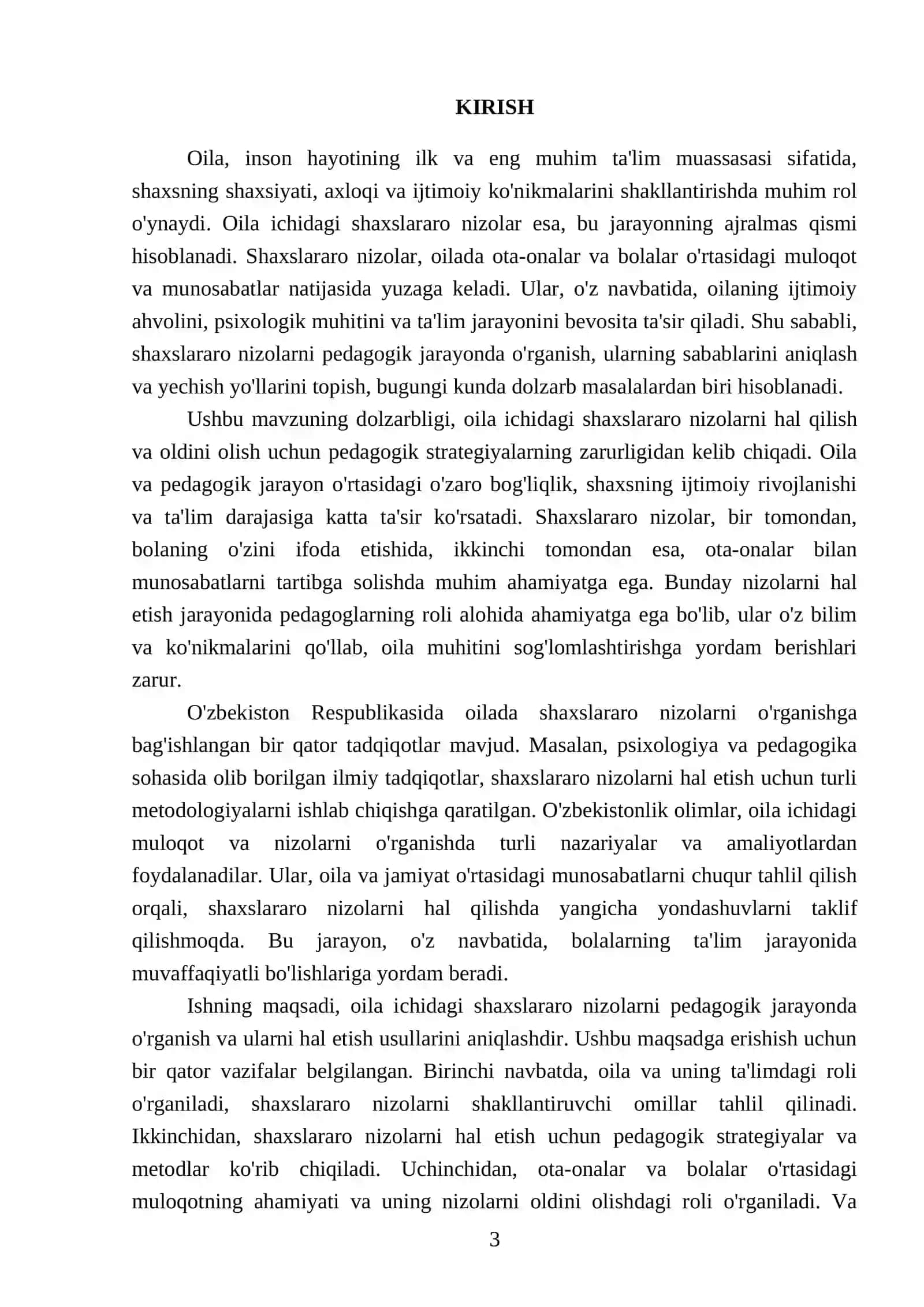 Shaxslararo nizolar pedagogik jarayonda oilada 3