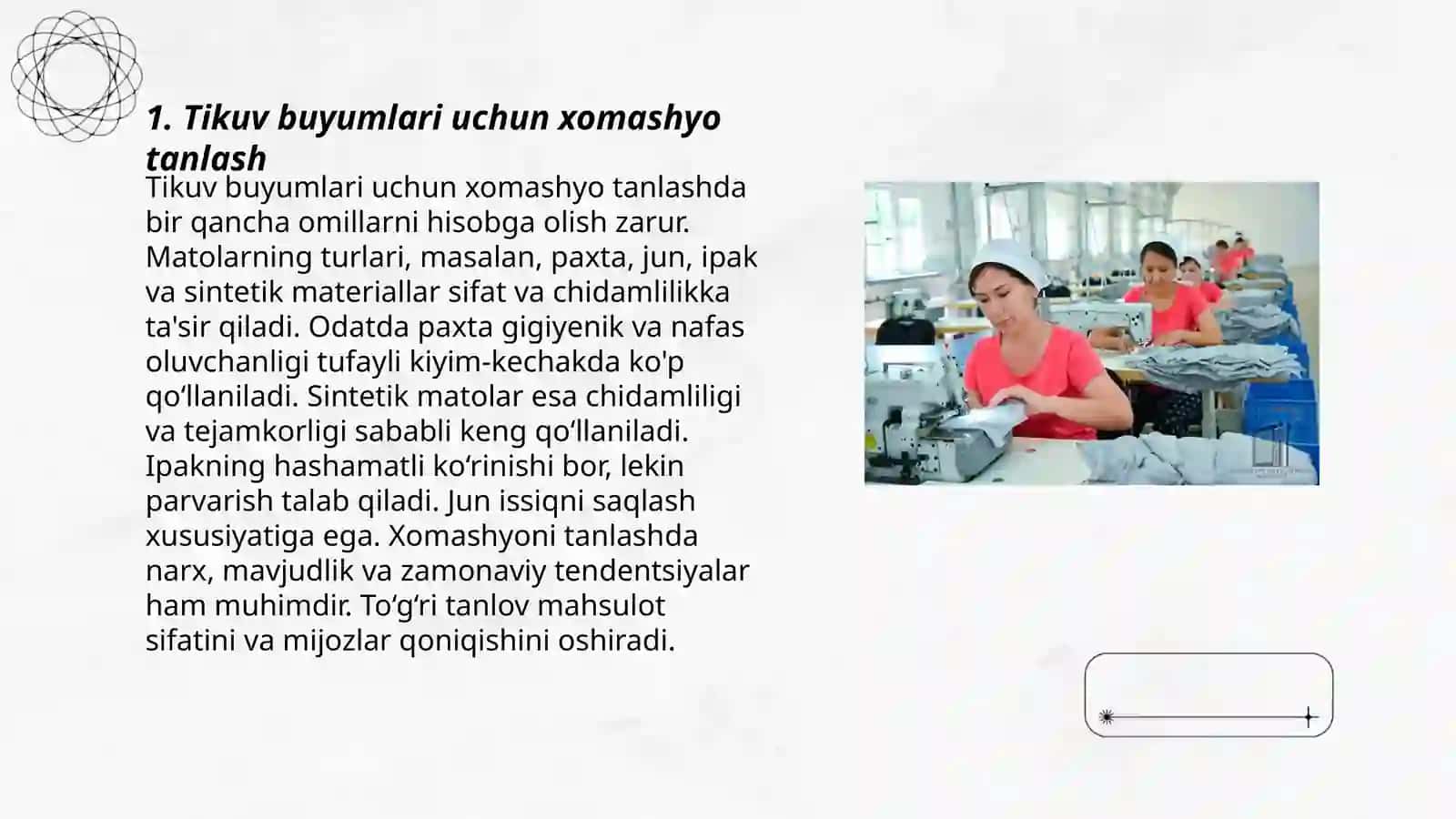 Tikov buyumlarni ishlab chiqaradigan texnologik jarayonlarni loyihalash 3