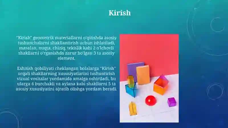 Geometrik materiallarini o'qtish metodikasi 3