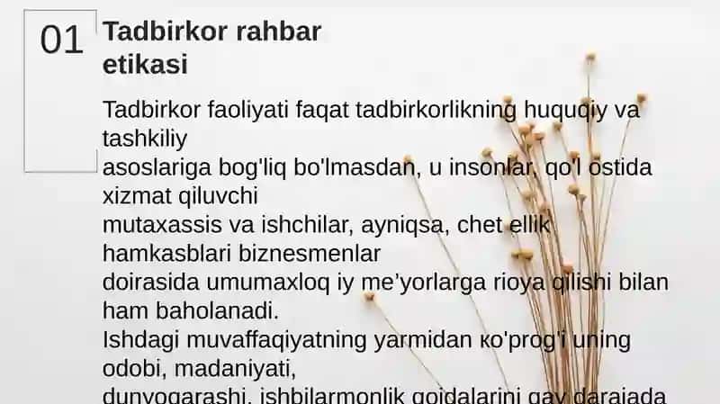 TADBIRKORLIK ETIKASI VA MADANIYATI 3
