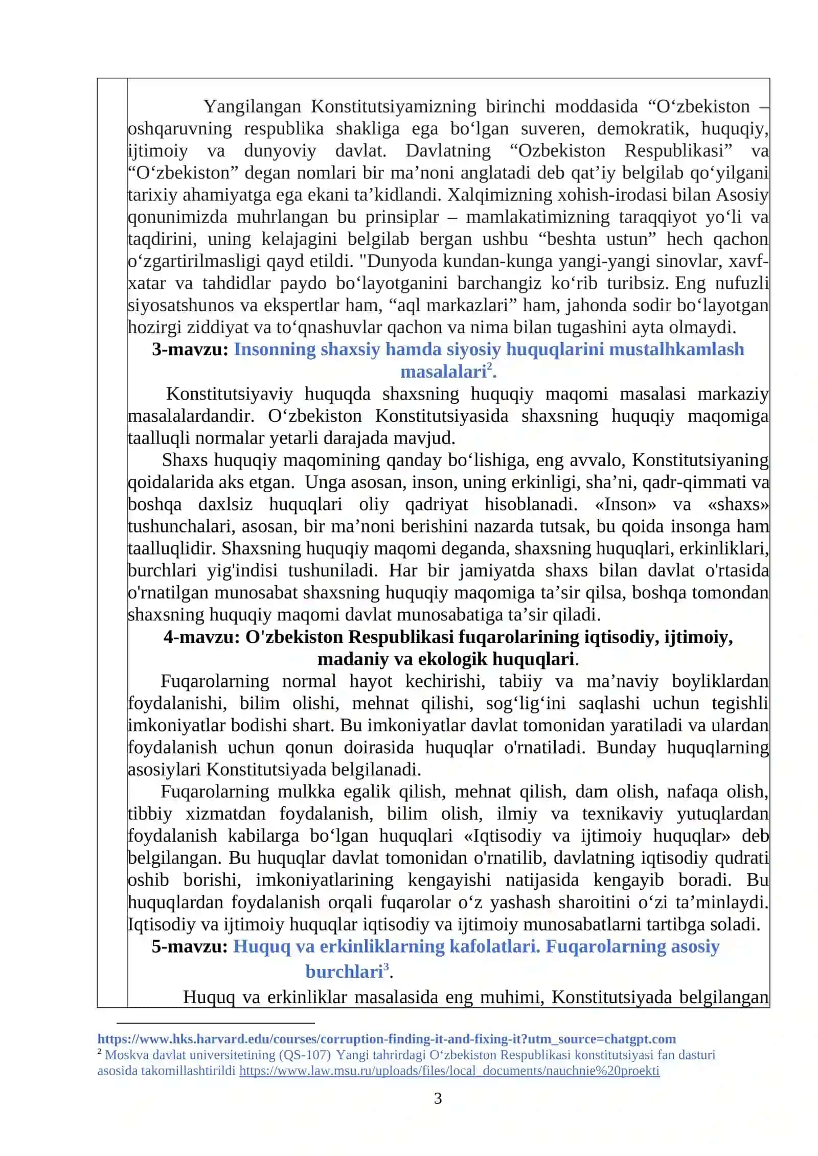 Yangi tahrirdagi Oʻzbekiston Respublikasi konstitutsiyasi 3