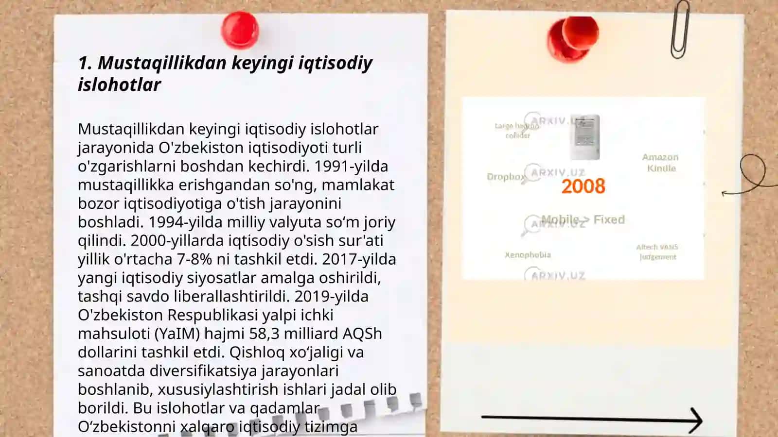 Mustaqillik yillarda Ózbekistondagi ijtimoiy iqtisodiy ózgarishlar 3