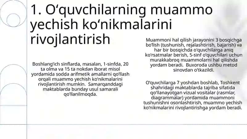 Boshlangʻich sinflarda sodda masalalar bilan tanishtirish metodikasi 3