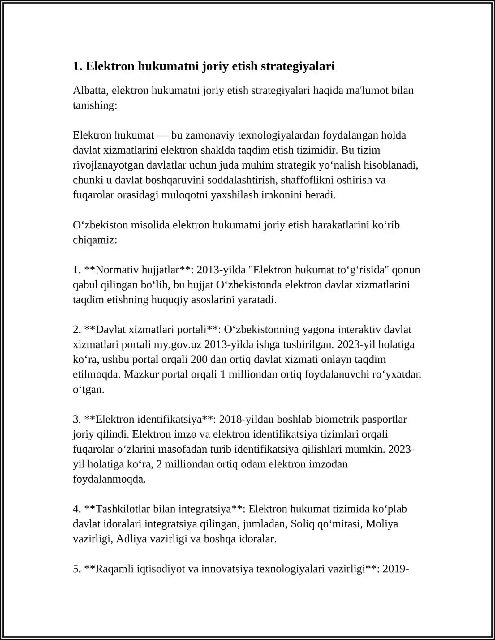 Elektron hukumatni joriy etish strategiyalari 3