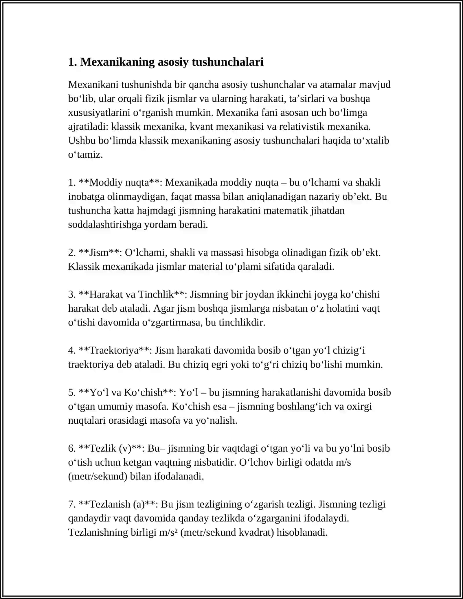 REFERAT Mavzu: MEXANIK VA ULARNI TURLARI 3