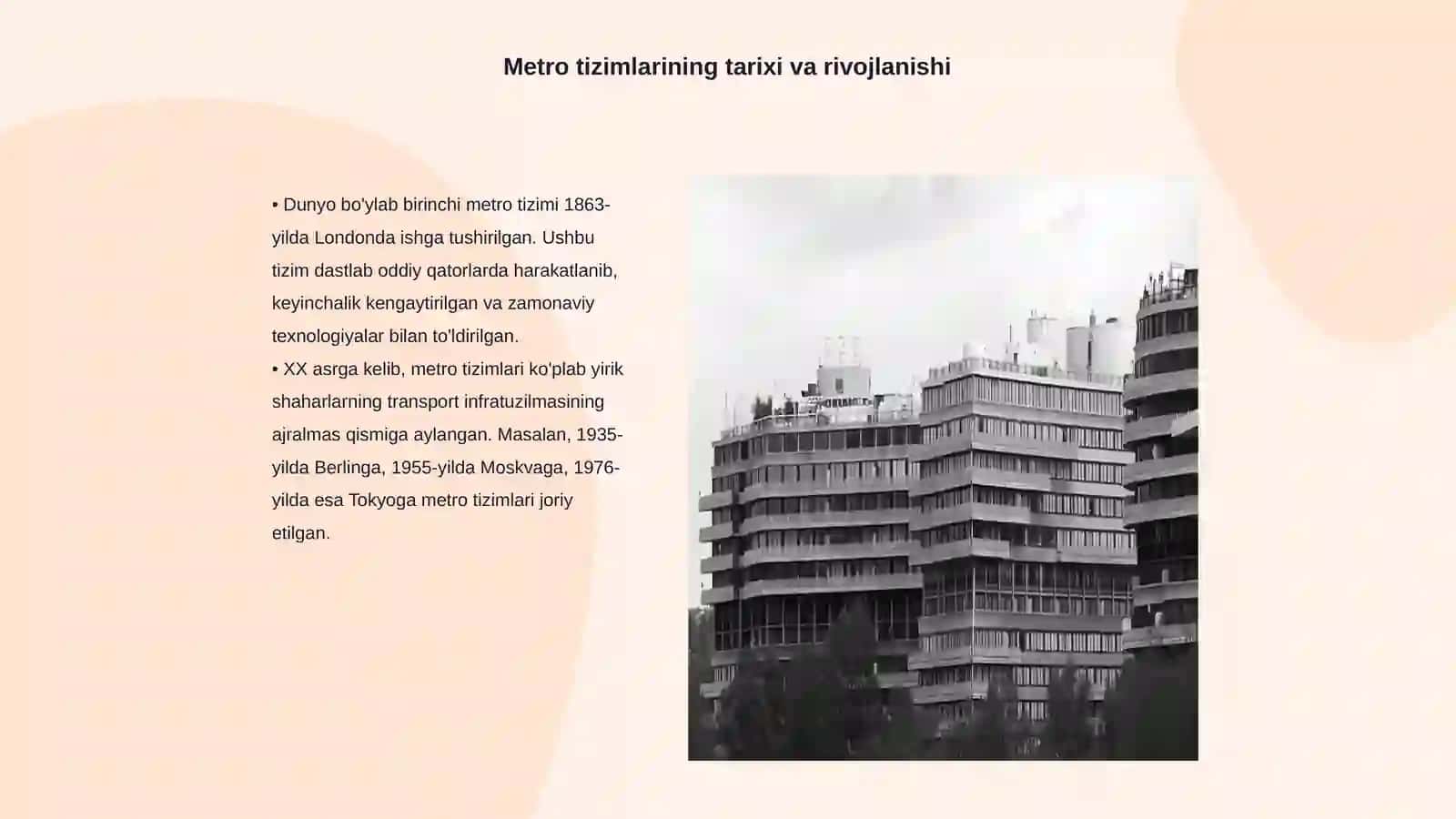 Metro tizimlari: transportdan turistik obyektga aylanish jarayoni 3