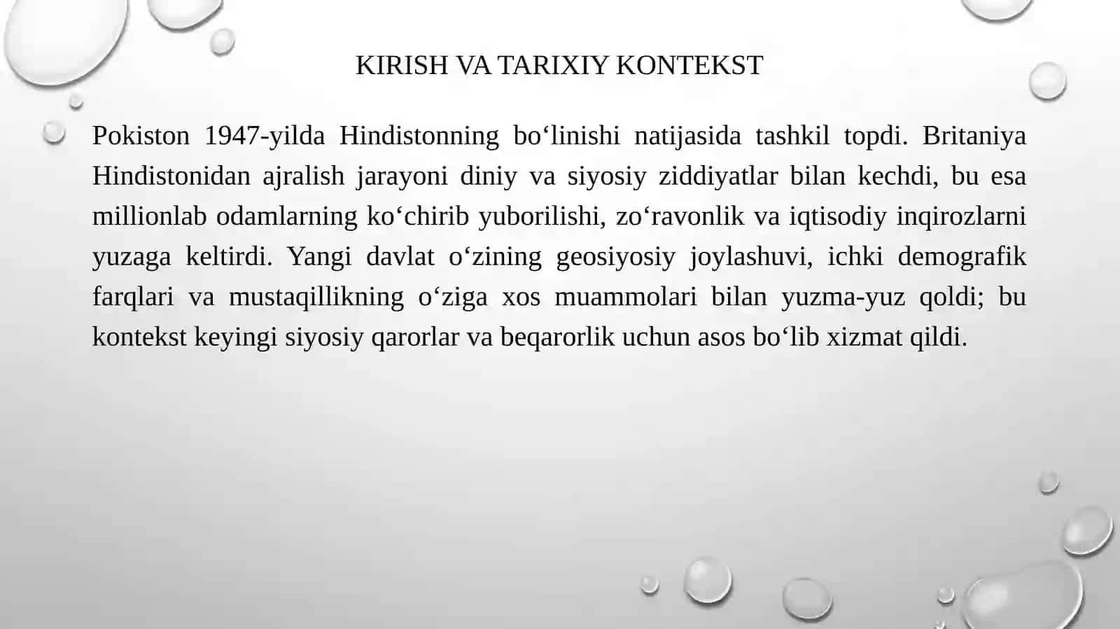 Pokistonning ilk  mustaqillik davri siyosiy beqarorlik(1947-1971) 3