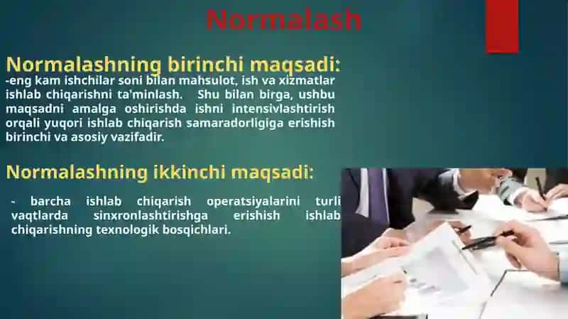 Mehnatni tashkili etish va normalash 3
