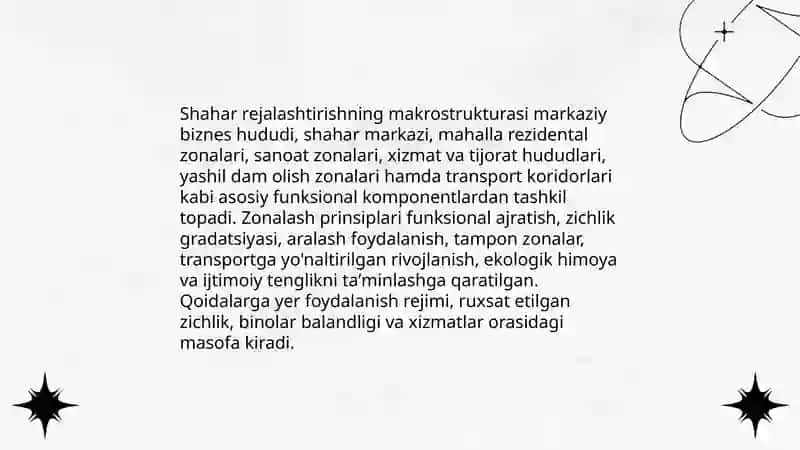 Shaharning rejaviy strukturasi va rivojlanishi 3