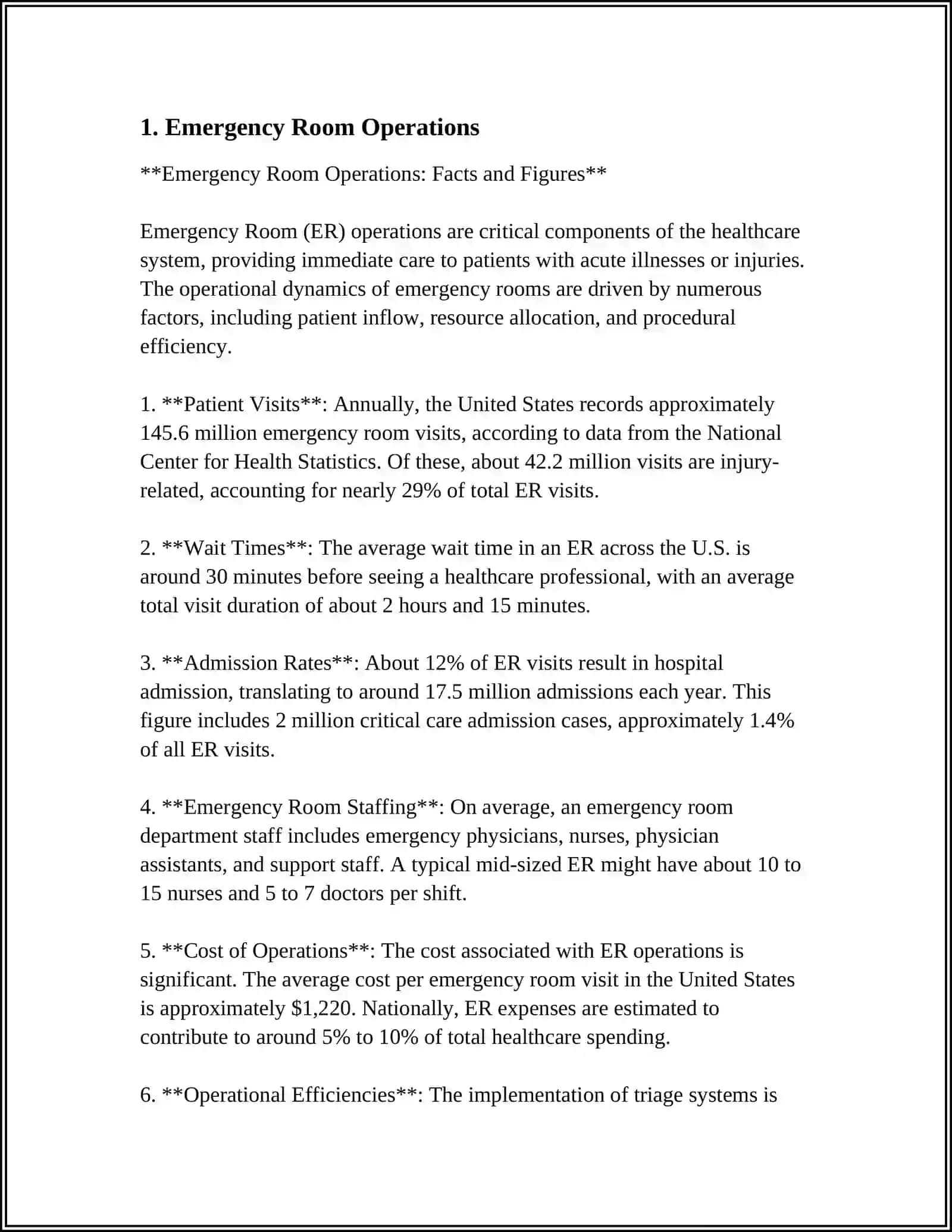 Emergency Room Operations: Facts and Figures 3