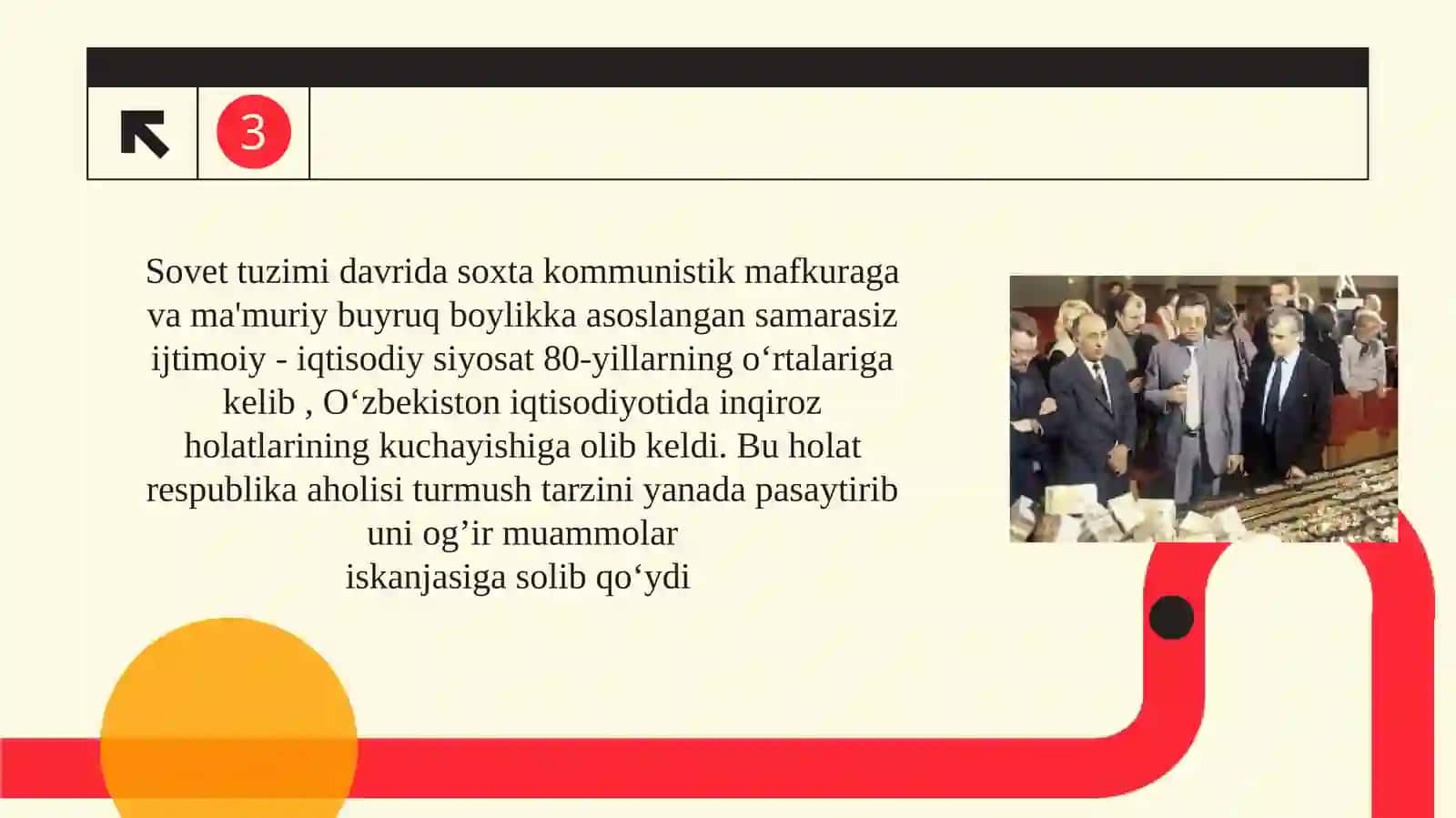 MTT yoʻnalishi talabasi Umarova Sehriyoning Oʻzbekistonning eng yangi tarixi fanidan tayyorlagan taqdimoti 3