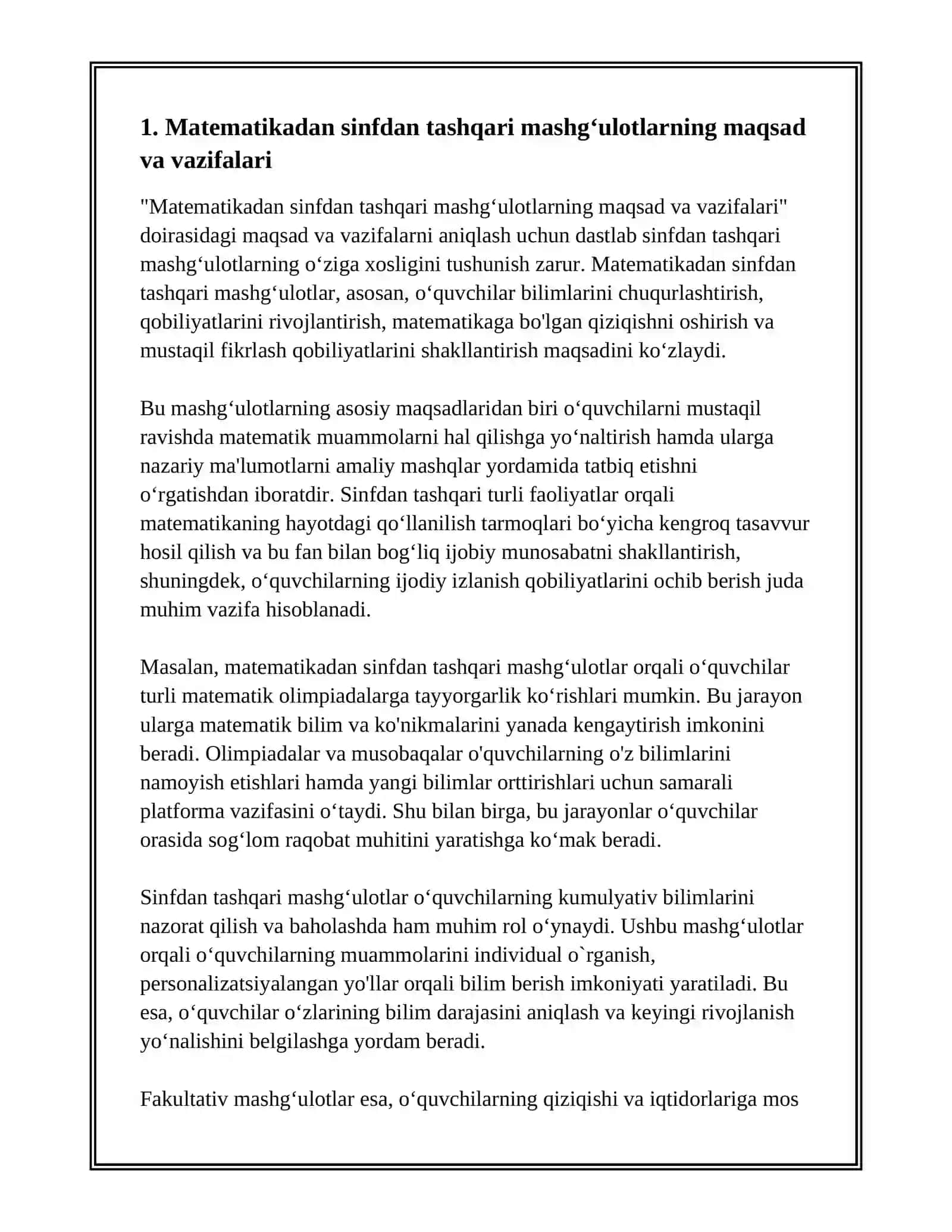 MATEMATIKADAN SINFDAN TASHQARI VA FAKULTATIV MASHGʻULOTLAR 3