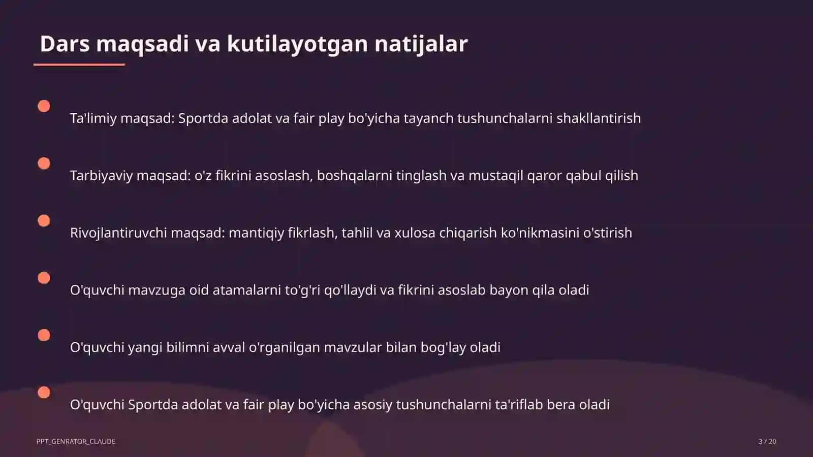 Sportda adolat va fair play (10-sinf) 3