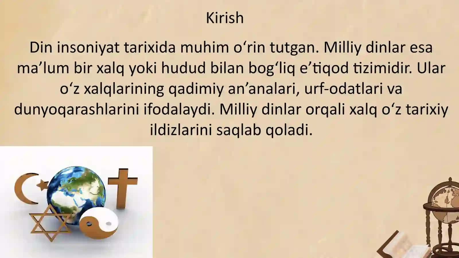 Milliy dinlar 3