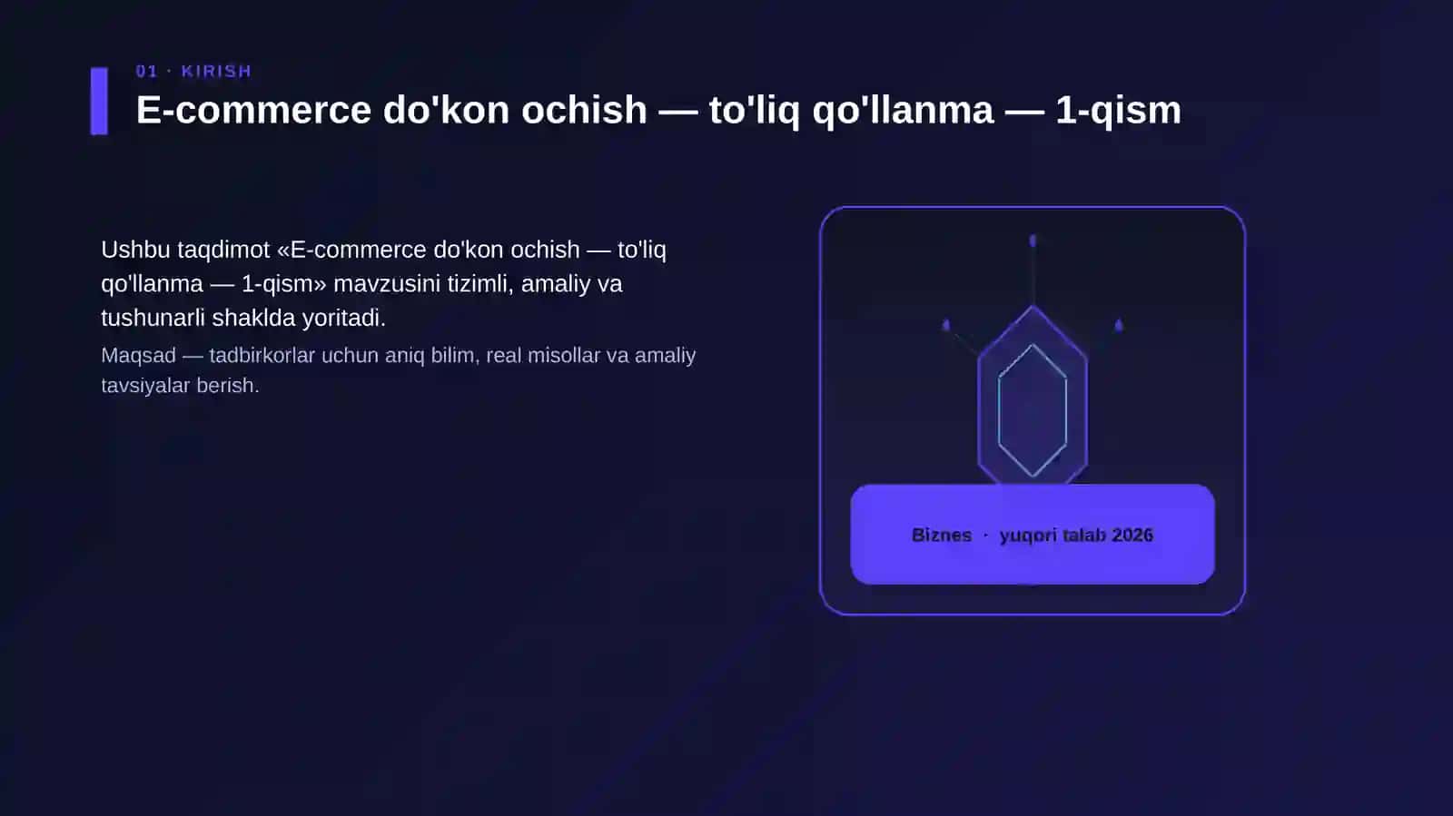 E-commerce do'kon ochish — to'liq qo'llanma — 1-qism 3