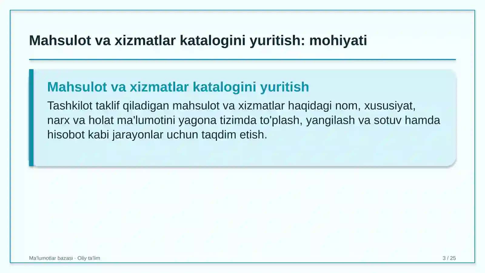 gid ekskursovodlik xizmatida mahsulot va xizmatlar katalogini yuritish 4773 3