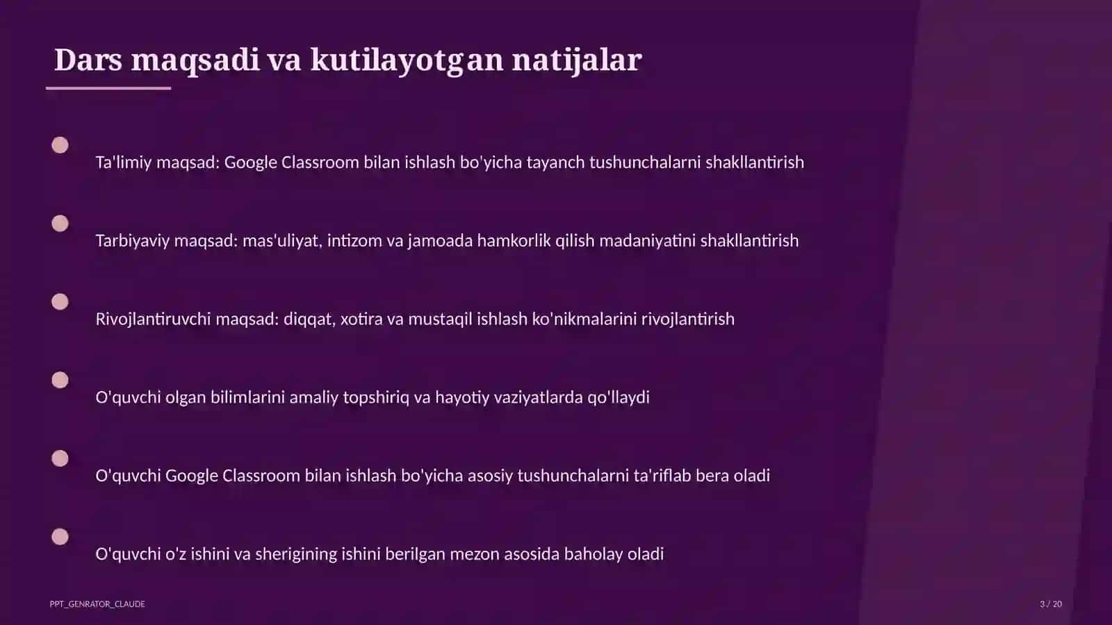 Google Classroom bilan ishlash 3