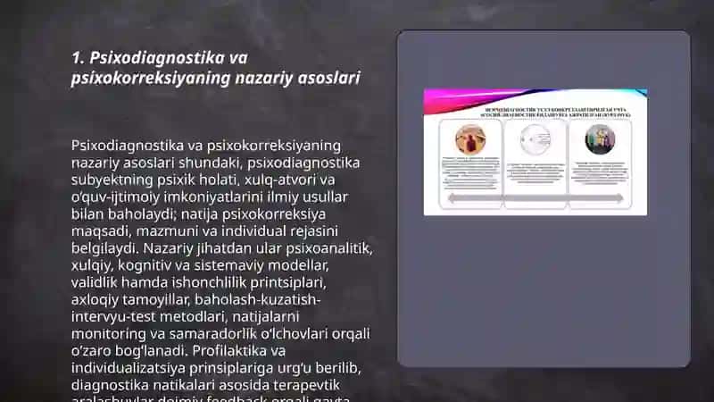Psixodiagnostika va psixokorreksiyaning o‘zaro munosabati 3
