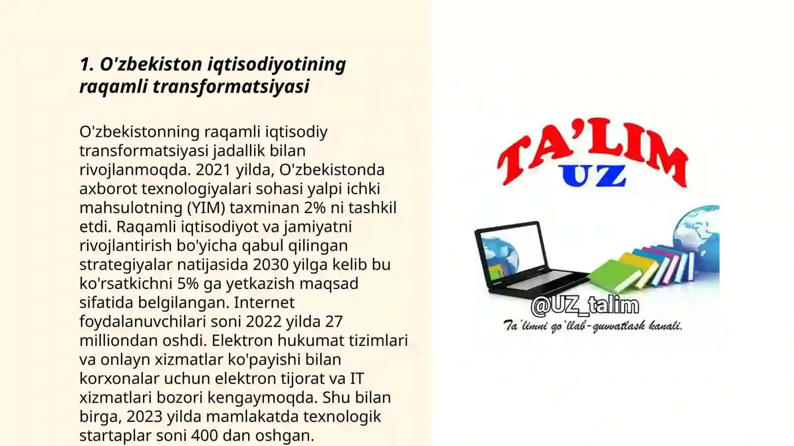 O'zbekiston iqtisodiyotining raqamli transformatsiyasi 3