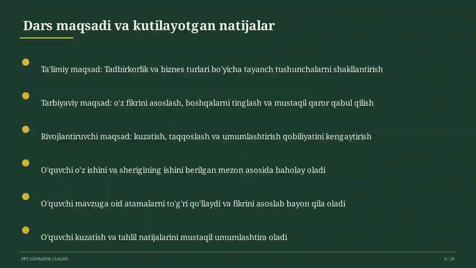 Huquq va iqtisodiyot asoslari (9–11) — o'qituvchilar uchun 3