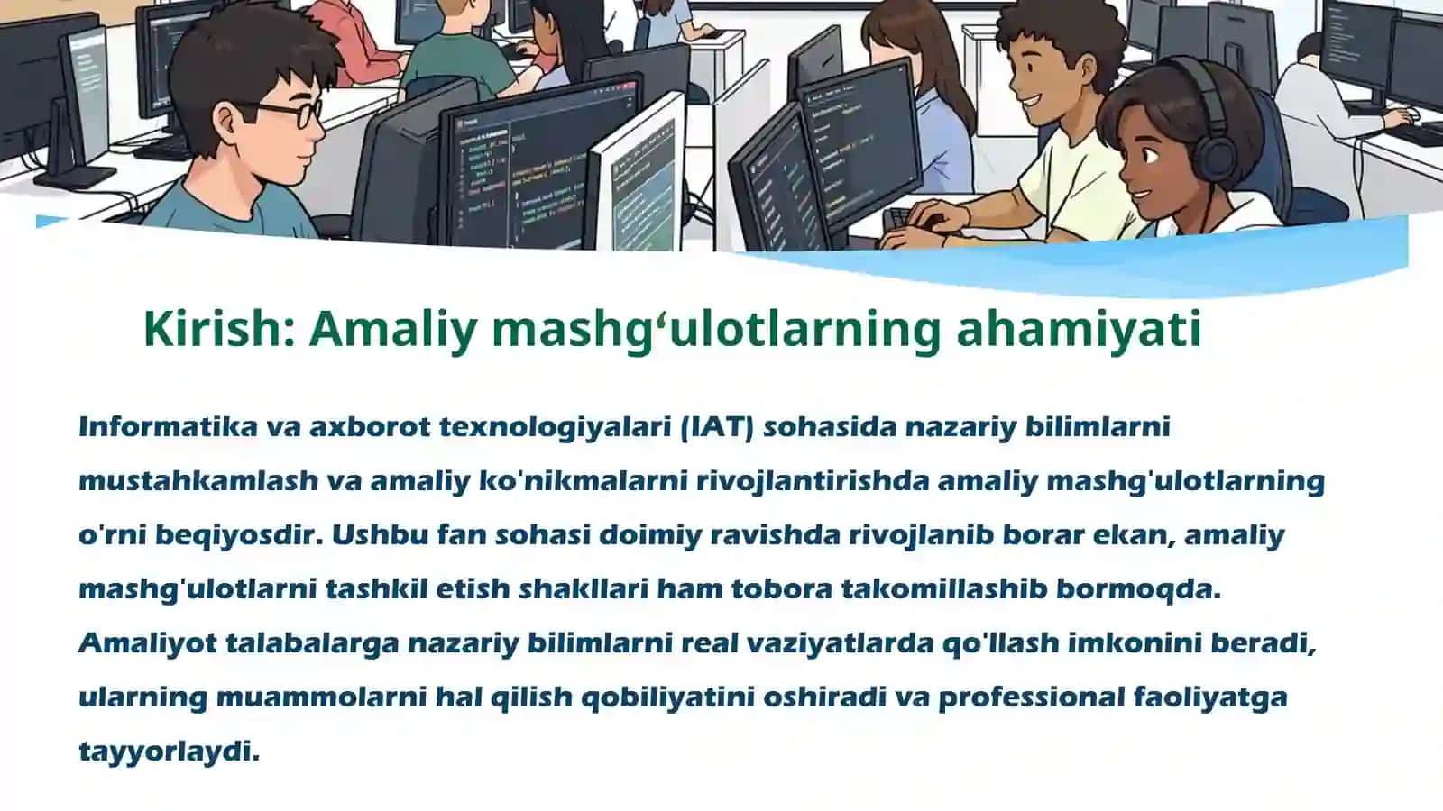 Informatika va Axborot texnologiyalari fanida amaliy mashg'ulotlarni tashkil etish shakllari 3