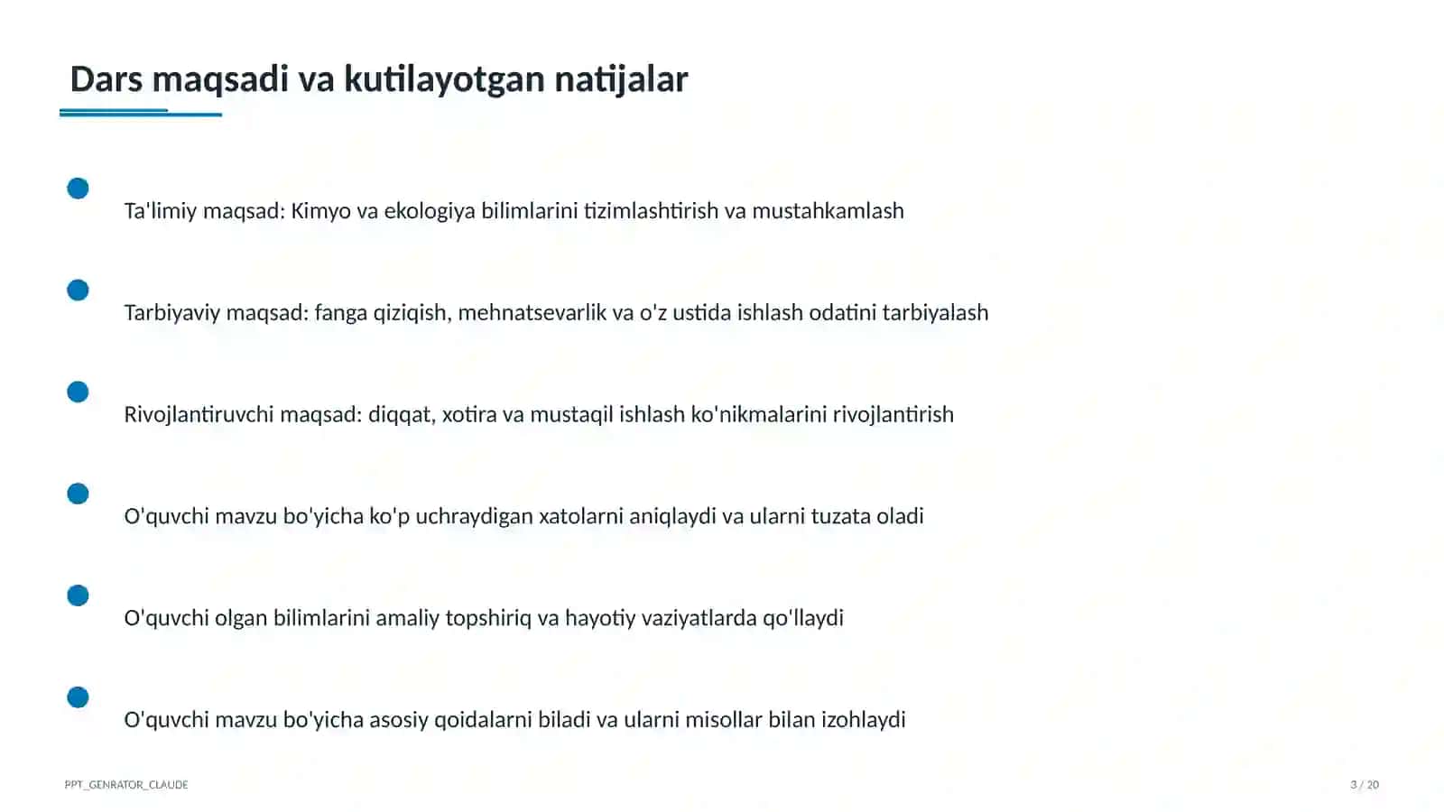 Kimyo va ekologiya (11-sinf) 3
