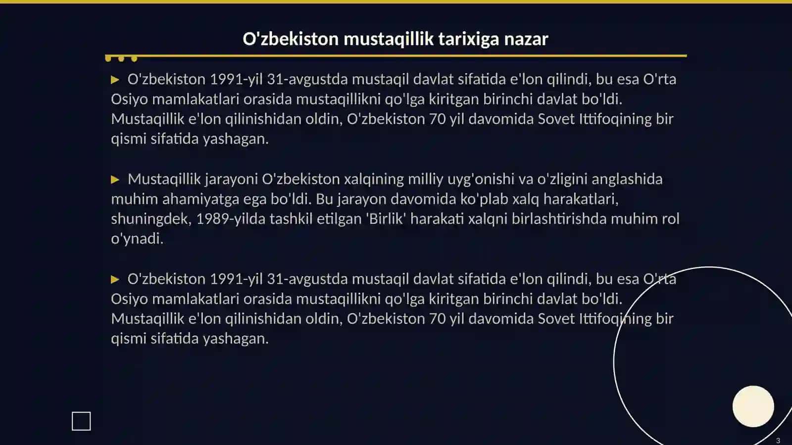 O'zbekistonning mustaqil bo'lish jarayoni 3