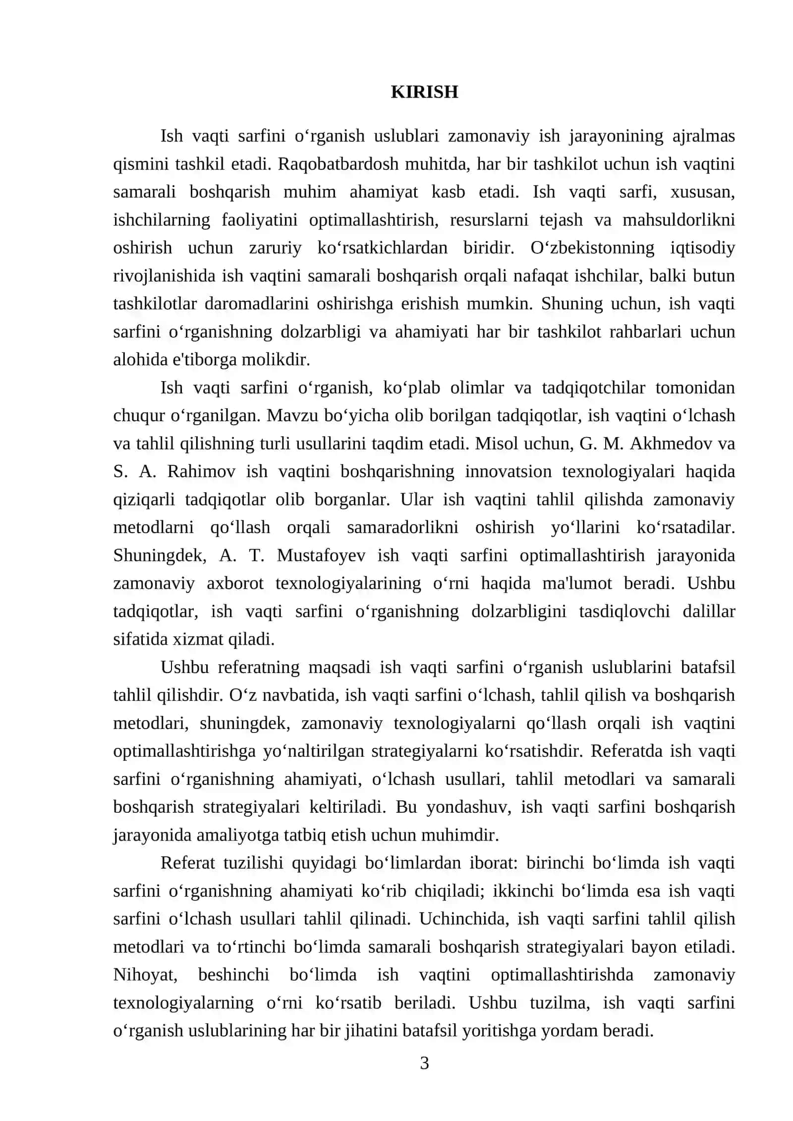 Ish vaqti sarfini o‘rganish uslublari 3