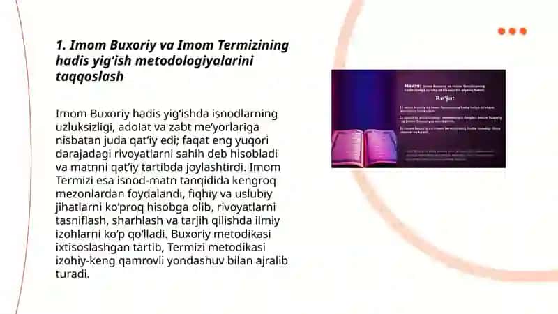 Imom Buxoriy va Imom Termizining hadis ilmiga qo'shgan hisallarini qiyosiy tahlili 3
