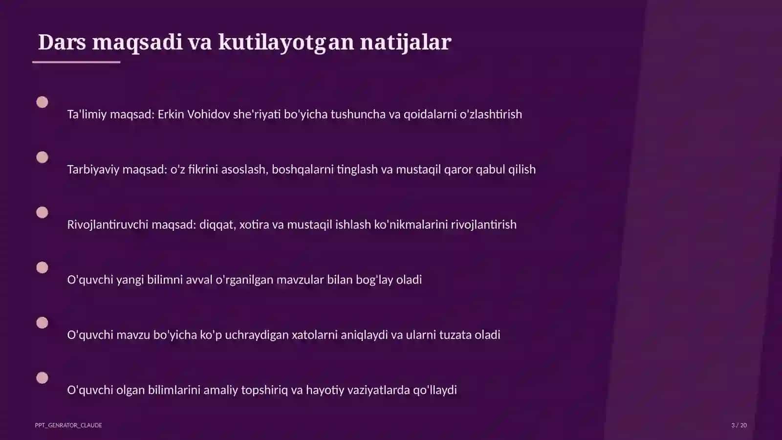 Erkin Vohidov she'riyati (8-sinf) 3