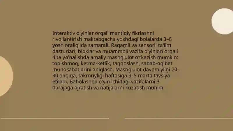 Ilk va maktabgacha yoshdagi bolalarga aqliy tarbiya berishda talim texnologiyalardan foydalanish 3