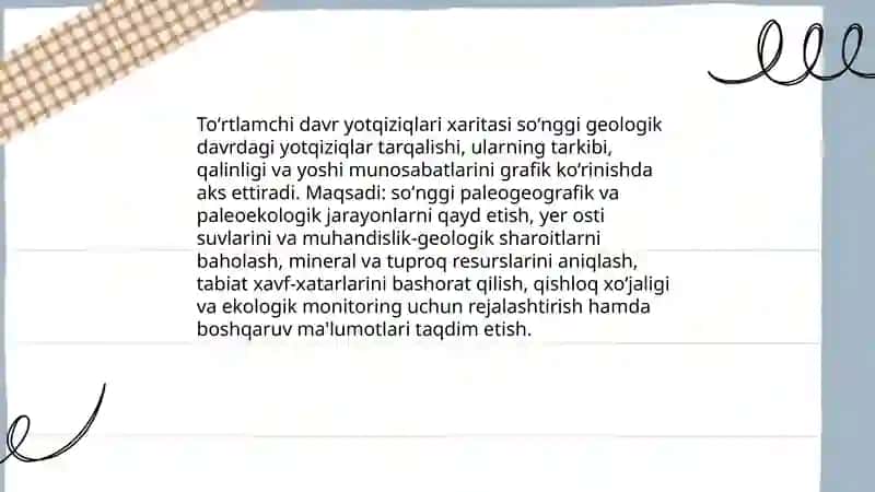 Toʻrtlamchi davr yotqiziqlari xaritasi bilan ishlash 3