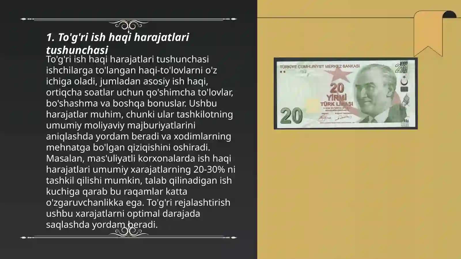 Toʻgʻri va egri ish haqi harajatlari hisobi 3