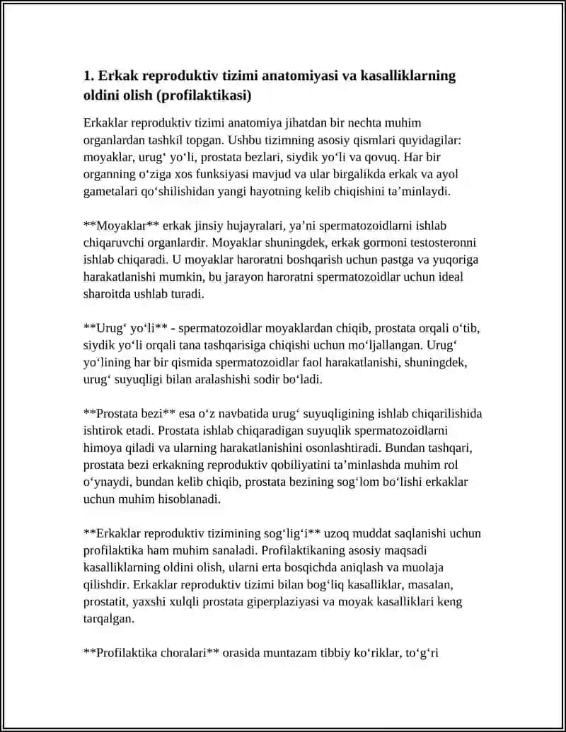 ERKAKLAR REPRODUKTIV TIZIMI KASALLIKLARI PROFILAKTIKA 3