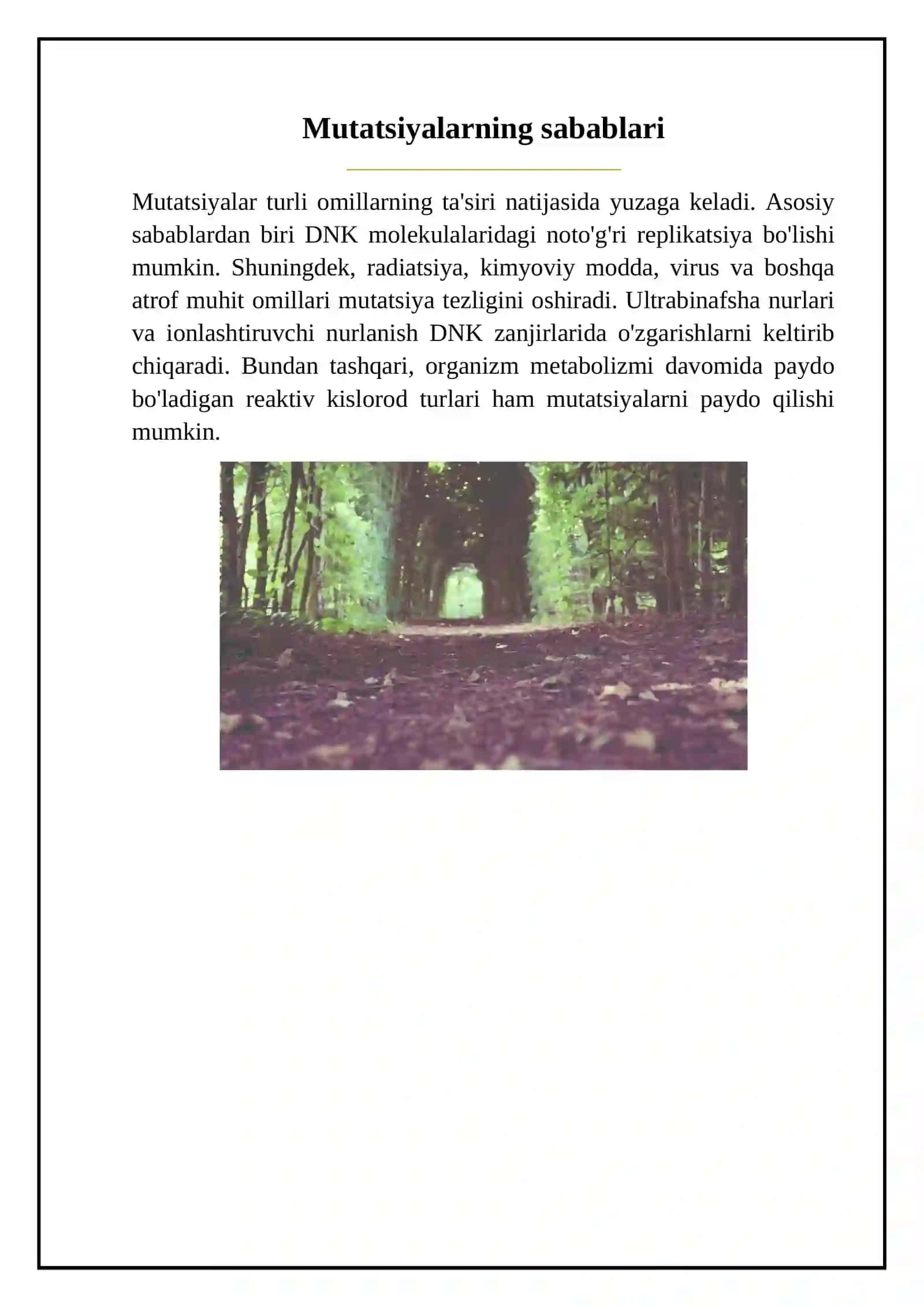 Mutatsiyalar,sabablari,shakllari ahamiyati va biologik oqibatlari 3