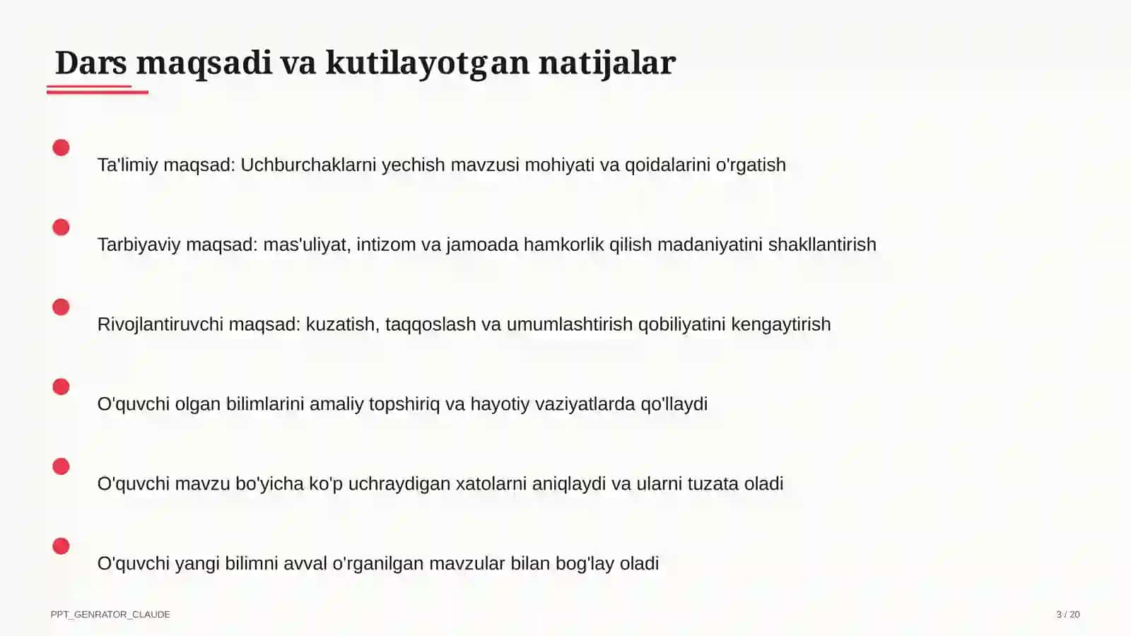 Uchburchaklarni yechish (9-sinf) 3